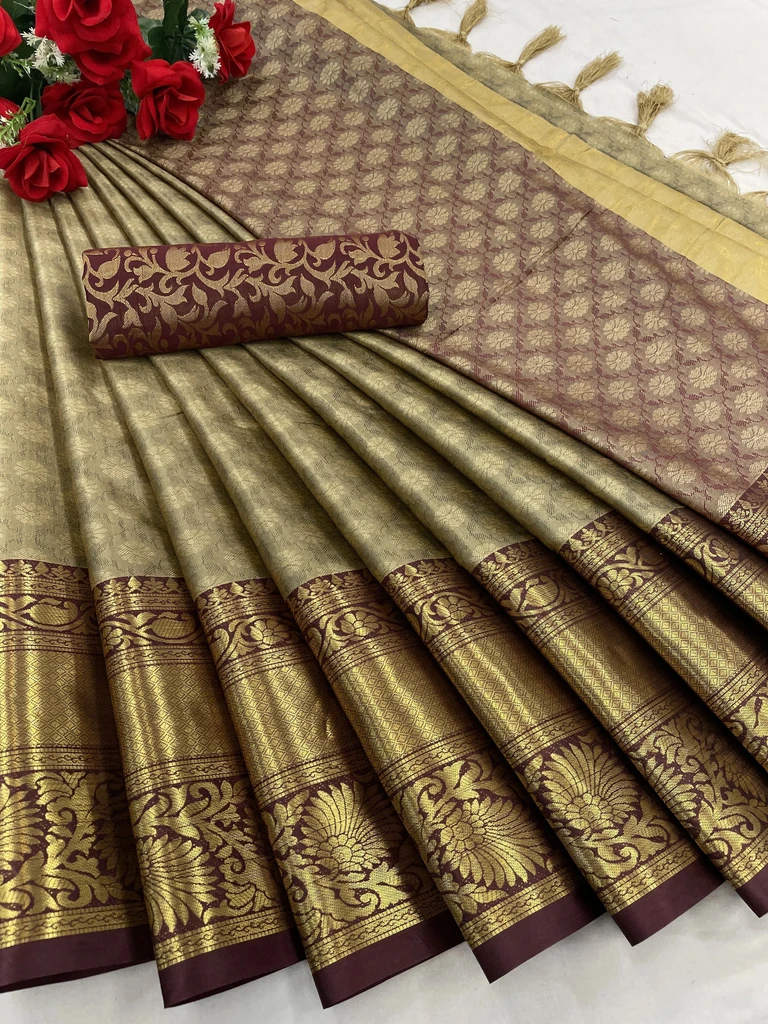 MAHADEV ENTERPRISE Woven, Self Design Banarasi Silk Blend, Cotton...more - Image 2