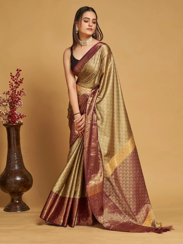 MAHADEV ENTERPRISE Woven, Self Design Banarasi Silk Blend, Cotton...more