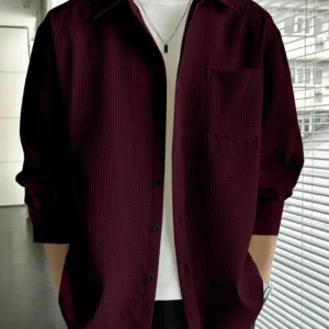 rocefas Men Regular Fit Solid Spread Collar Casual Shirt