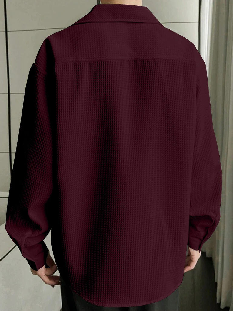 rocefas Men Regular Fit Solid Spread Collar Casual Shirt - Image 2